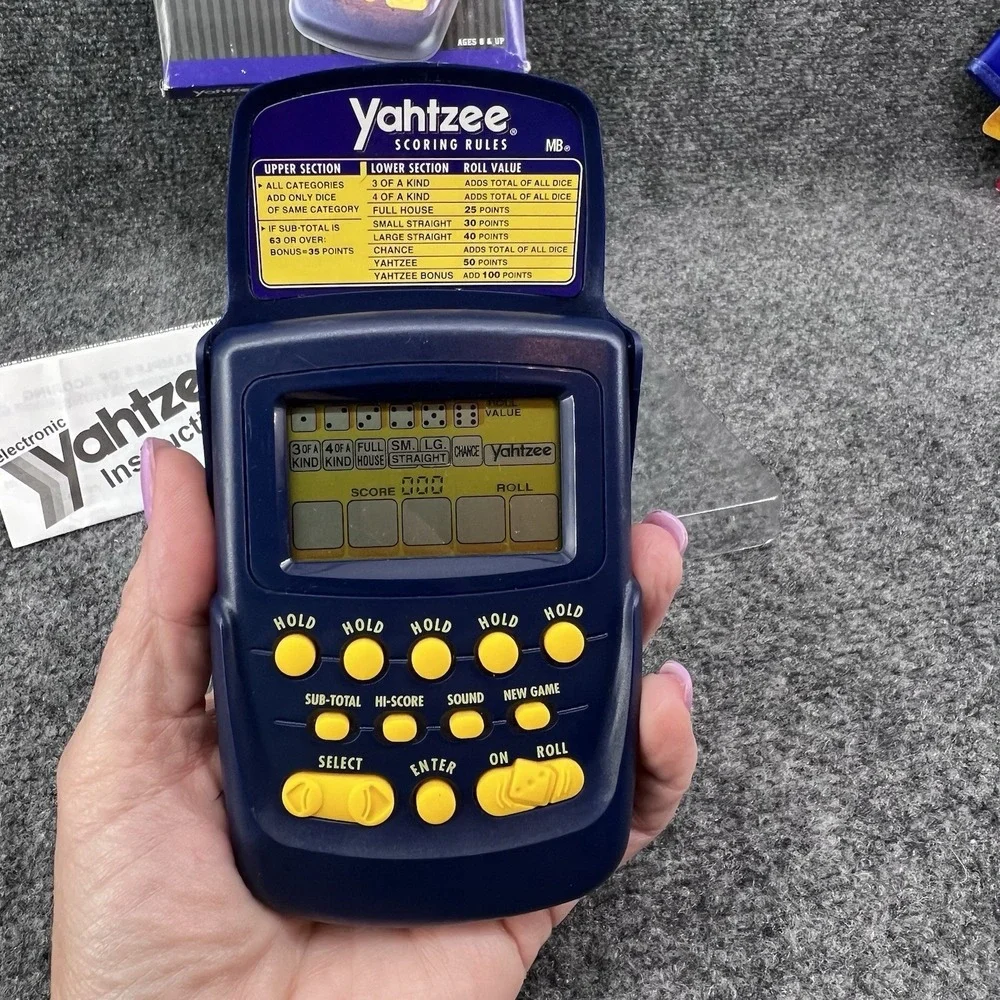 Vintage 1995 Monte Carlo Yahtzee Handheld Game By Radica Tested Working Open Box